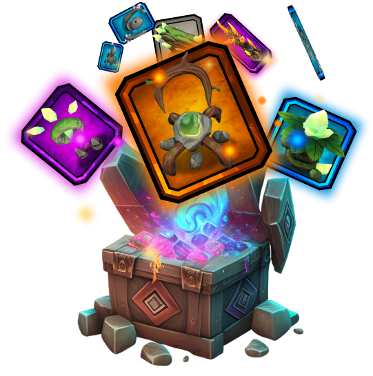 Stone box releasing golem cards